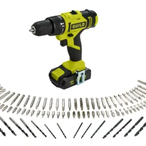 Guild 18V Cordless Impact Drill with 100 Accessories - 2.0AH