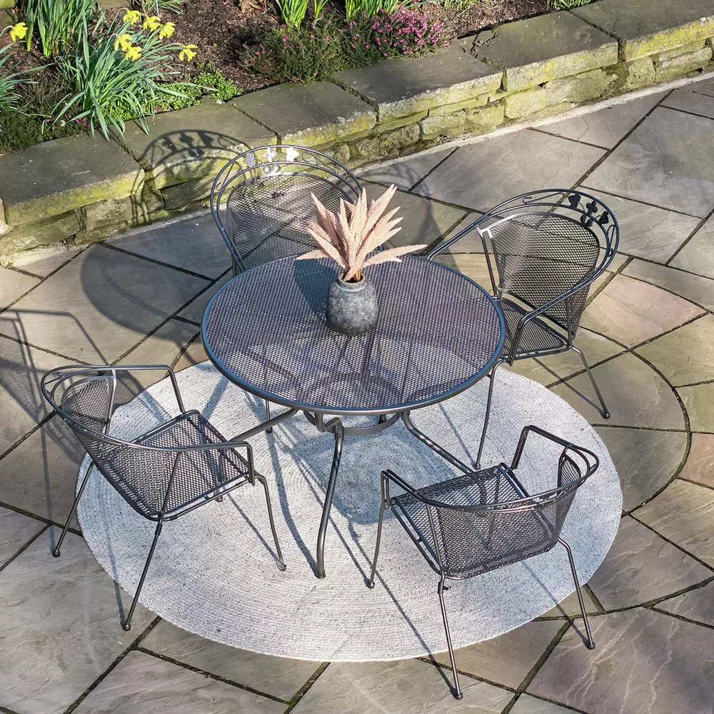 Pacific Elegance 4 Seater Metal Patio Set - Grey
