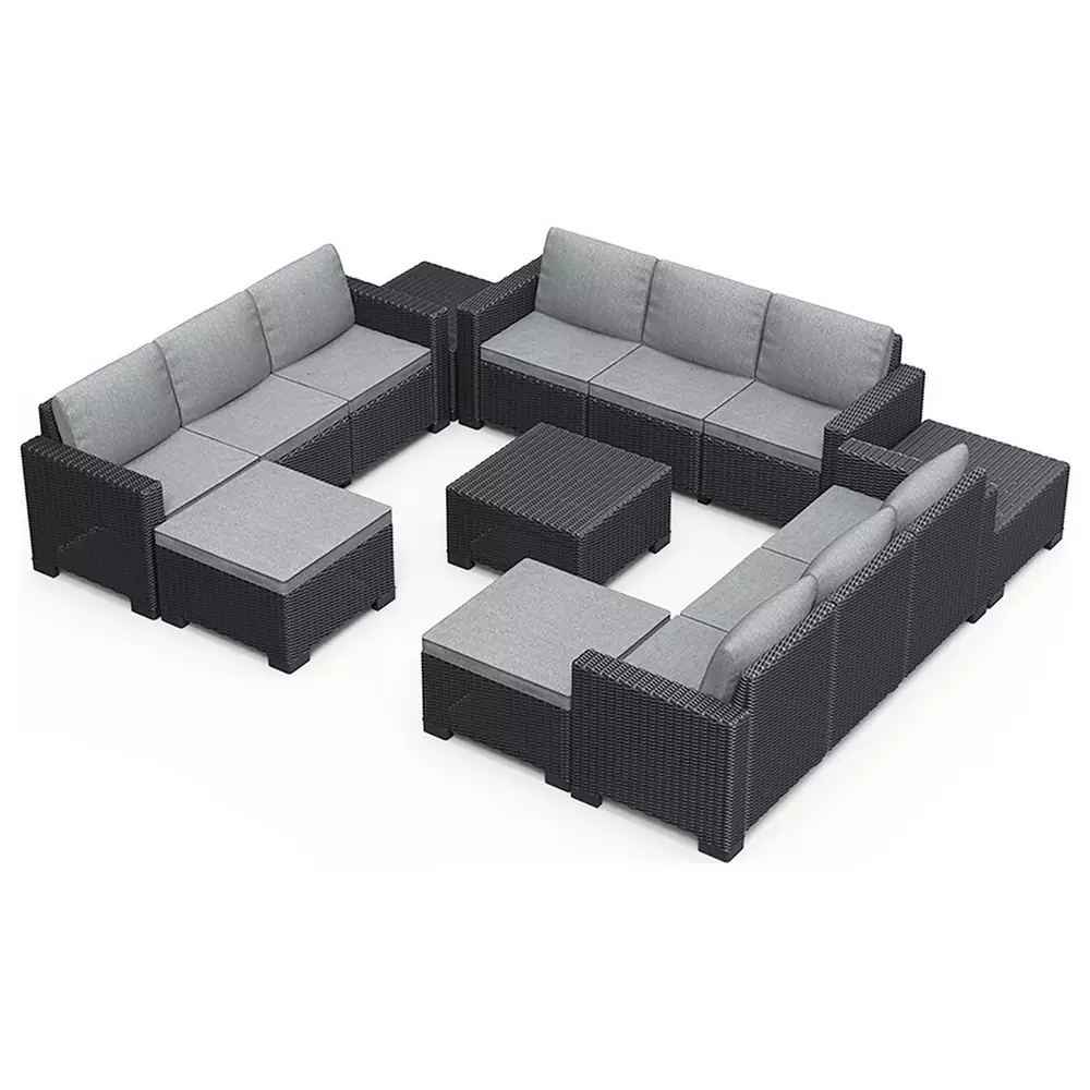 Keter California 11 Seater Garden Corner Sofa Set - Grey