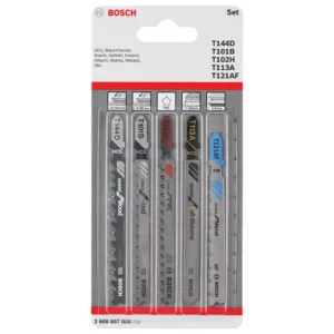 Bosch 5 Piece All Rounder T-Shank Jigsaw Blade Set